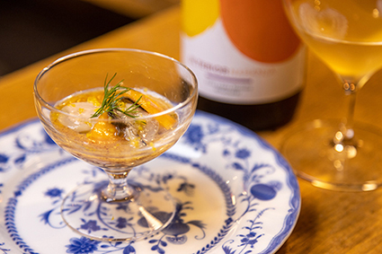 ULTERIORと鮑の前菜