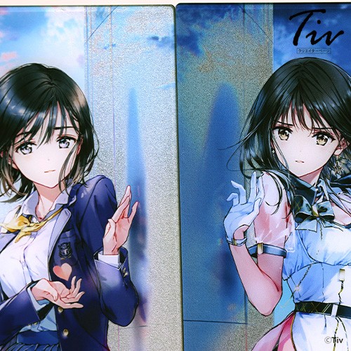 Tiv アクリルアート <左>「心を繋ぎたくて」<右>「星を追いかけて」(ミラー)
