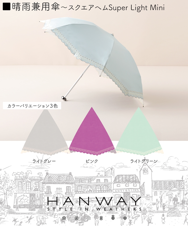 配色も爽やかな晴雨兼用日傘