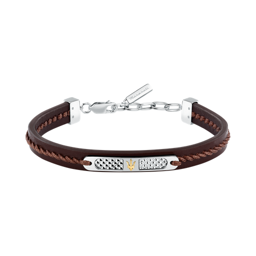 RECYCLED LEATHER BR SS YG REC LEATHER BRN 19+3CM