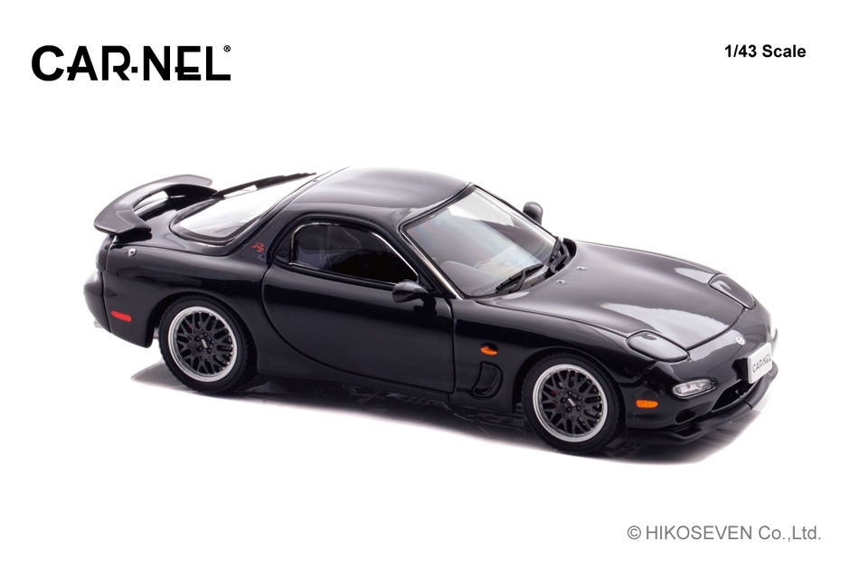 1/43 マツダ RX-7 Type RZ (FD3S) 1998 Brilliant Black：右前