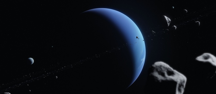 海王星と衛星のイメージ図