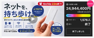 挿すだけで、そこが無限のビジネスフィールドに変わる。 eSIM×物理SIM搭載の次世代LTEドングル「PIX-MT200e」、 Makuakeの大成功を受け12月初旬より一般販売