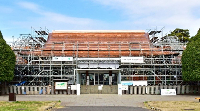 工事中のビジターセンターの様子