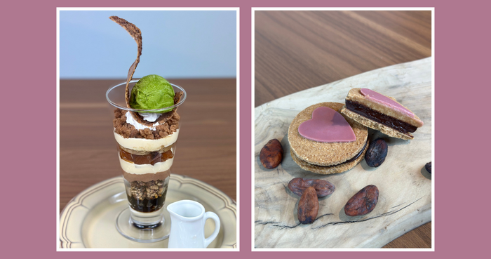 季節のチョコレートパフェ、スパイシーチョコサンド