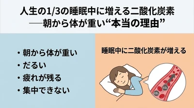 人生の1/3の睡眠中に呼吸が弱くなり、増えるCO₂──朝から体が重い"本当の理由"シリーズ２回目　病気の原因は酸素不足による毛細血管のゴースト化にある