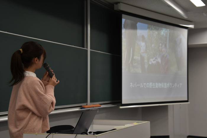 ネパールでの野生動物の保護活動に参加した「アイニマル」の発表