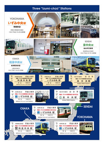 「いずみ中央駅開業 35周年記念入場券セット」 (中面・イメージ)