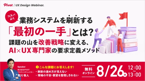 業務システムの「課題の山」を改善戦略へと変える、AI×UX専門家の要求定義メソッドとは【8/26無料ウェビナー】株式会社PIVOT