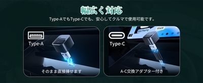パッケージにはUSB-A/USB-C変換アダプターを同梱。