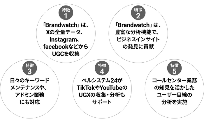 「ソーシャルリスニング・UGC活用支援サービス」の5つの特徴