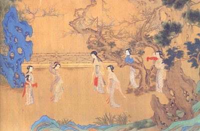 仕女図巻(部分)
