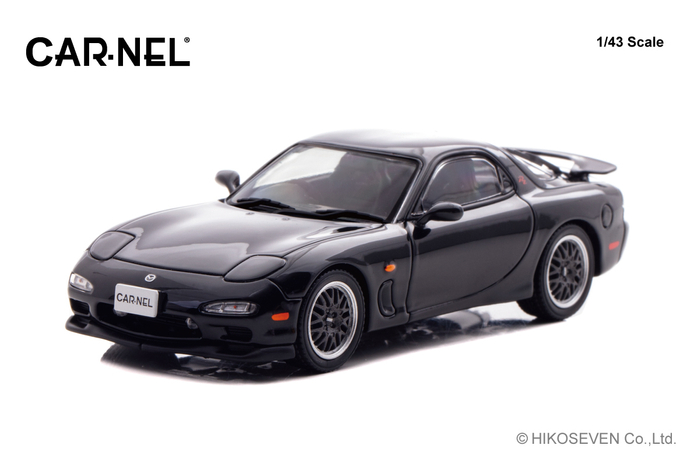 1/43 マツダ RX-7 Type RZ (FD3S) 1998 Brilliant Black：左前 