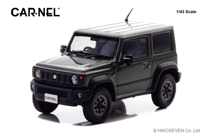 CARNEL 1/43 スズキ ジムニー シエラ JC (JB74W) 2018 Jungle Green：左前
