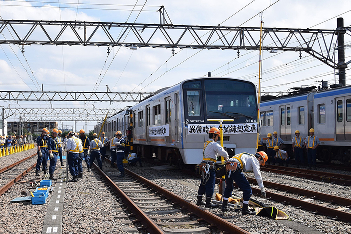 「異常時総合訓練」（2018年度）の様子①