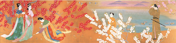 上村松篁「万葉の春」昭和45年（1970）