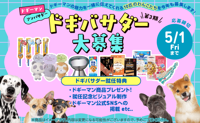 第3期ドギバサダー大募集!