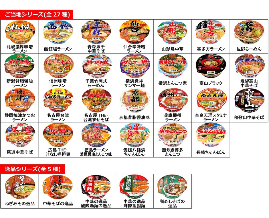 2024年4月時点の凄麺ラインナップ