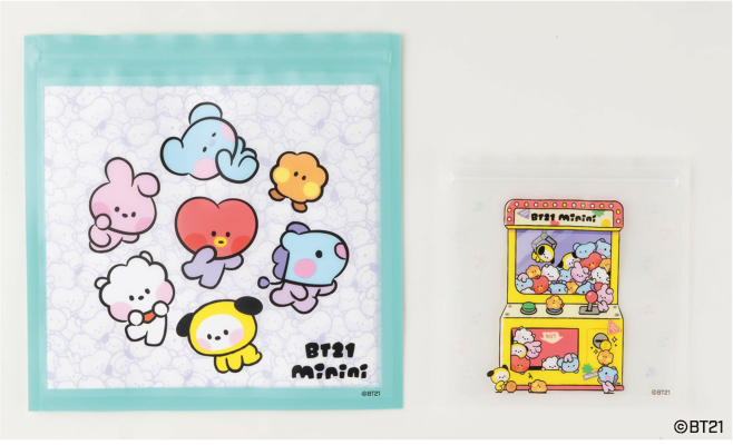 BT21 mininiジッパーバッグ4枚セット（グリーン）