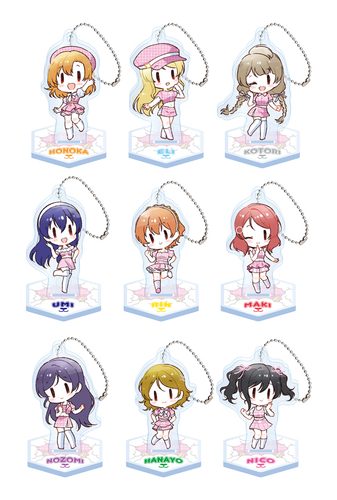 スタンド付きデフォルメアクリルキーホルダー(&mu;'s girly pink) (全9種・ランダム) 770円(税込)