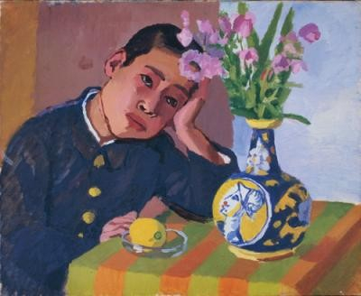 小林徳三郎《花と少年》1931年 ふくやま美術館