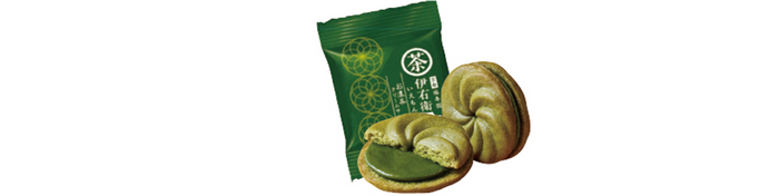 伊右衛門　お濃茶クリームサンド　個包装イメージ(個包装1袋に1枚入り)