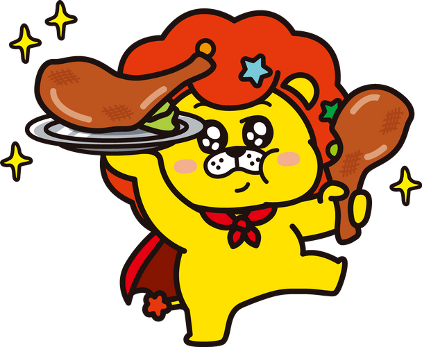 ▲香川県丸亀市の名物「骨付鳥」と一緒の「ぎごまる」