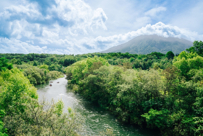 清流・尻別川と、羊蹄山が日常の風景