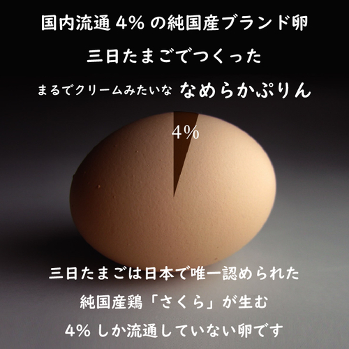 安全・安心の国産ブランド卵と厳選した素材のみを使ってお作りしています。添加物も一切使用していません。