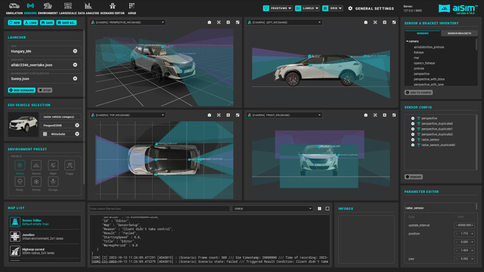 ＜aiSim操作画面＞