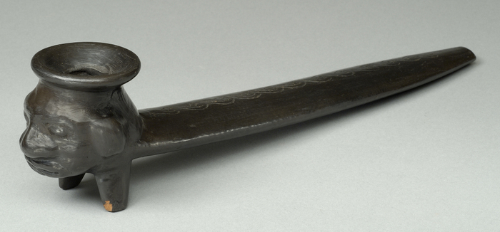 (Photo_20)犬頭部形土製パイプ メキシコ　20世紀後半