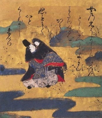 伊勢物語図色紙 六段芥川