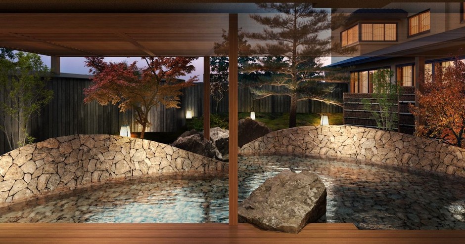 創業時からある黒松をシンボルにした北館 1階 「松なみの湯」※完成イメージ