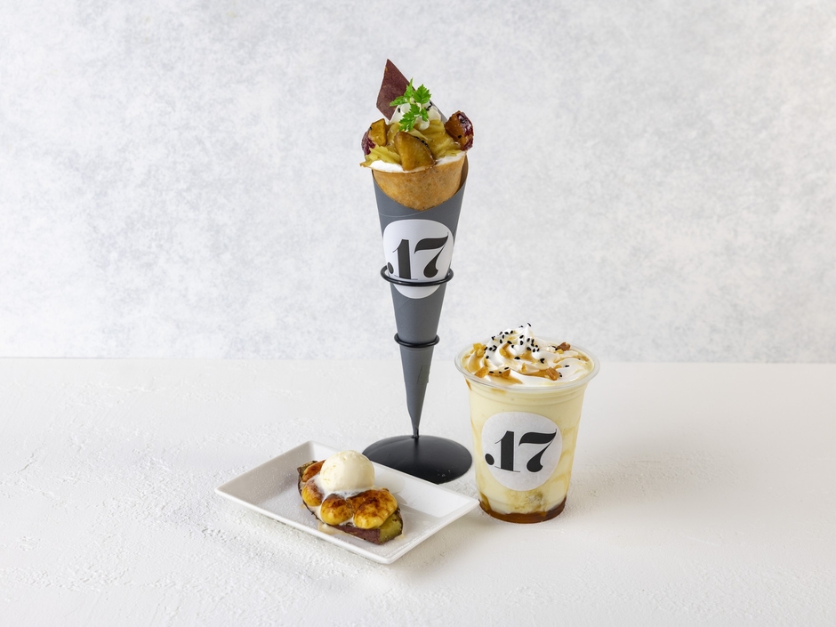 写真は、焼き芋ブリュレ付きの３点セット