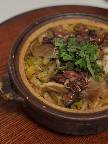 ホタルイカと舞茸 大葉の炊き込みご飯