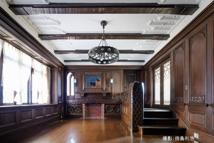 国登録有形文化財　旧渡辺甚吉邸主屋　応接室(撮影：傍島利浩)