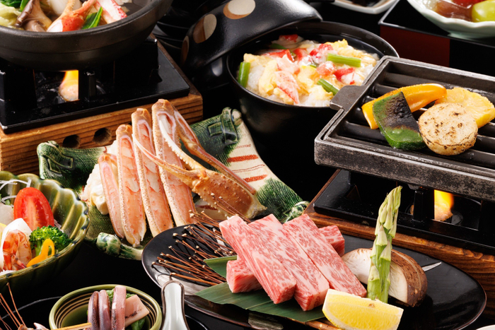 日本海の海の幸や鳥取和牛など地の物を愉しむ＜お食事＞