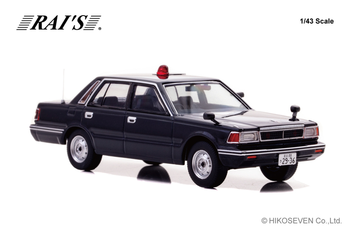 RAI'S 1/43 日産 セドリック (YPY30改) 1985 警視庁交通部交通機動隊車両 (覆面 紺)：右前