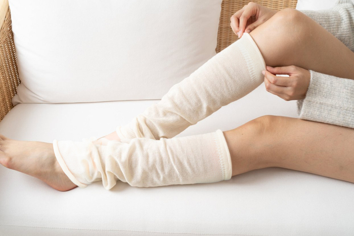 『ふゆのさらふわ レッグウォーマー』きなり着用イメージ