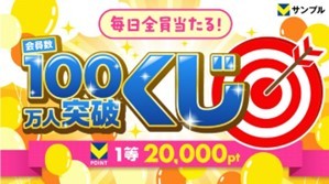 毎日全員当たる!会員数100万人突破くじ