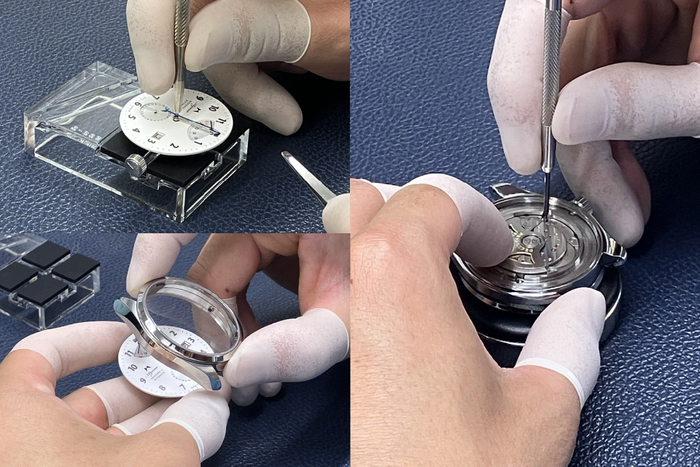 時計組立の様子