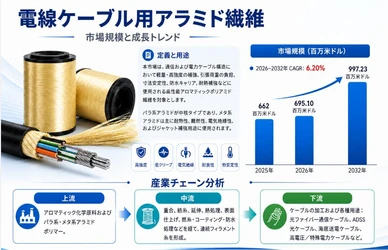 電線ケーブル用アラミド繊維マーケットリサーチ：調査方法＋業界分析＋売上規模