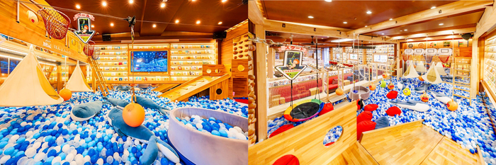 キッズコーナーとジップライン