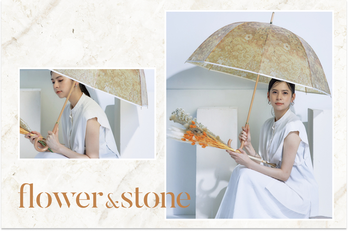 マット素材の大人ビニール傘「flower&stone（フラワー&ストーン）」シリーズ