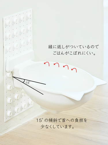 15&deg;の傾斜設計