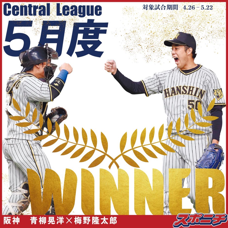 セ・リーグ 阪神・青柳晃洋投手―梅野隆太郎捕手(30)