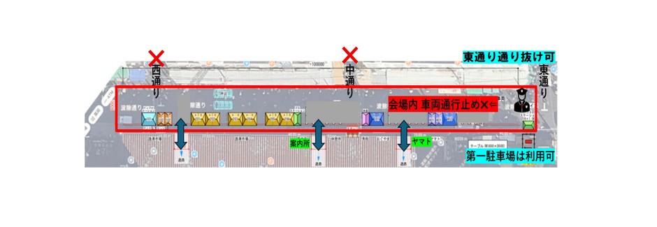 「築地夜市」車両通行規制