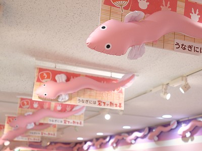 ピンクのうなぎ!?が大量発生