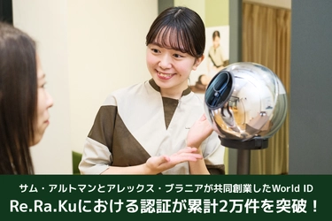 サム・アルトマンとアレックス・ブラニアが共同創業したWorld、日本で展開が加速 Re.Ra.Kuにおける「Orb」認証が累計2万件を突破、約2か月で倍増