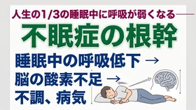 人生の1/3の睡眠中に呼吸が弱くなる──不眠症の根幹。睡眠中の胸郭停止が脳の酸素供給を低下させる　シリーズ第３回